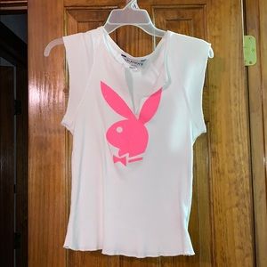 Playboy white tank